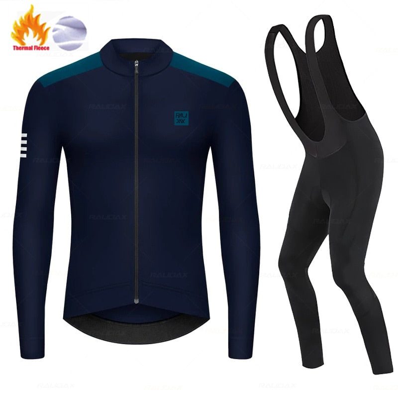 Raudax Racing Long Sleeve Thermal Fleece Cycling Jersey Sets (6 Variants)