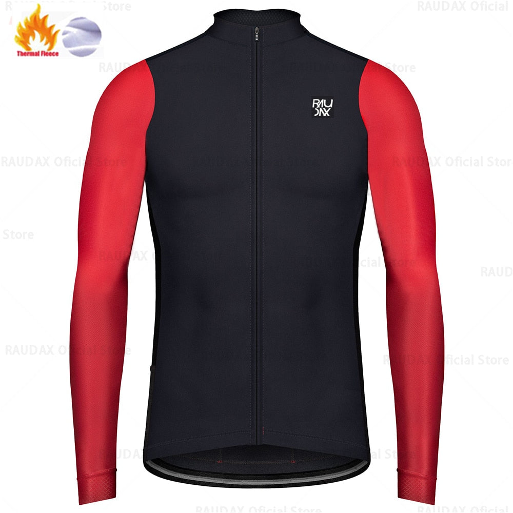 Raudax Sports Long Sleeve Thermal Fleece Cycling Jerseys (3 Variants)