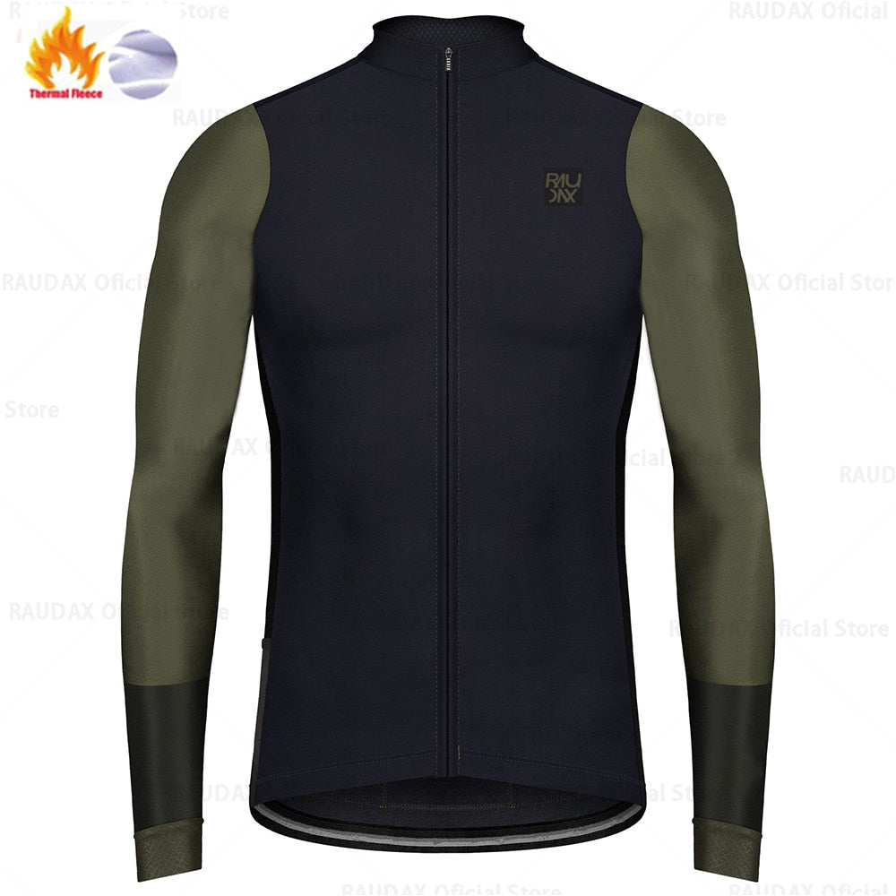 Raudax Sports Long Sleeve Thermal Fleece Cycling Jerseys (3 Variants)