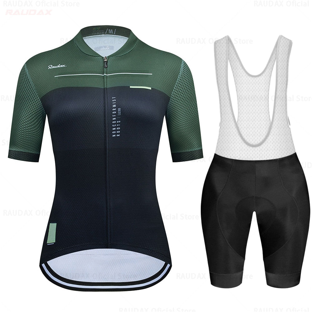 Raudax Women Cycling Jersey Sets (10 Variants)