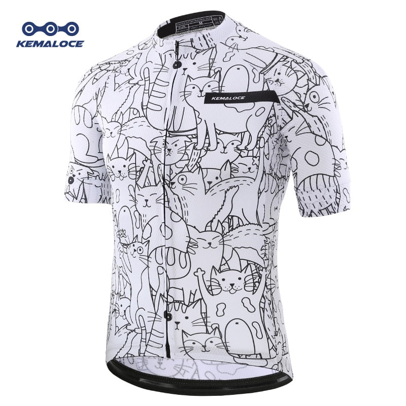 KEMALOCE Cartoon Cat Cycling Jerseys