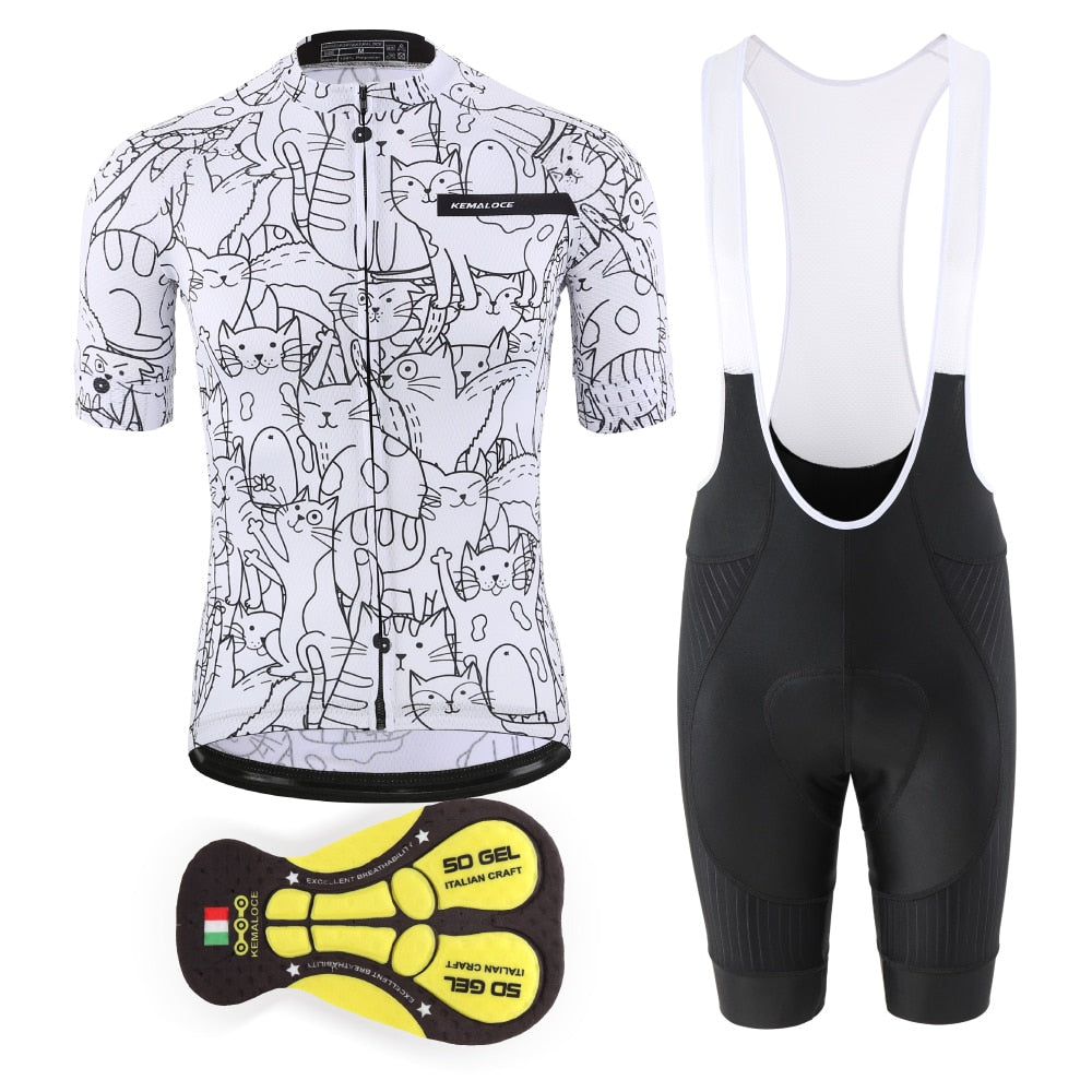 KEMALOCE Cartoon Cat Cycling Jersey Sets (2 Variants)