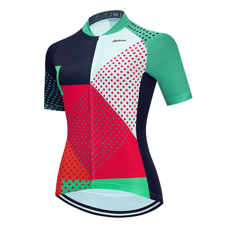 Salexo Women Geometric Cycling Jerseys (3 Variants)