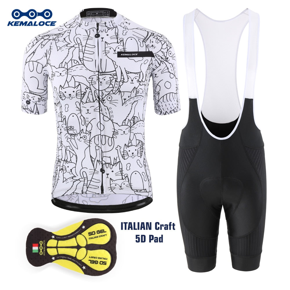 KEMALOCE Cartoon Cat Cycling Jersey Sets (2 Variants)