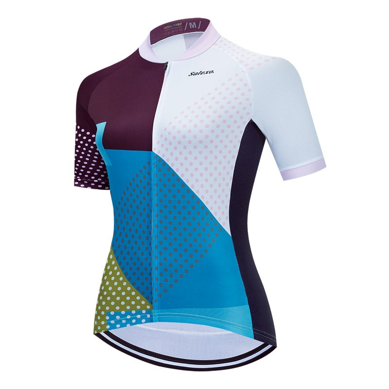 Salexo Women Geometric Cycling Jerseys (3 Variants)