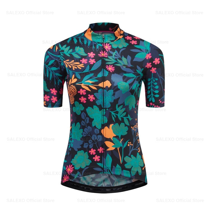 Salexo Women Floral Cycling Jersey