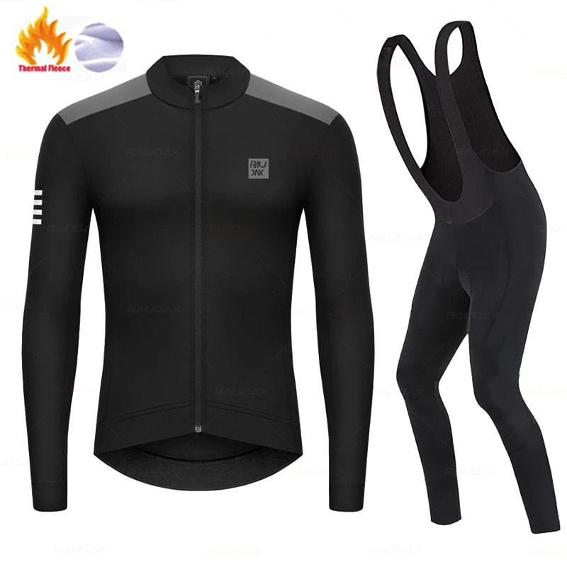 Raudax Racing Long Sleeve Thermal Fleece Cycling Jersey Sets (6 Variants)