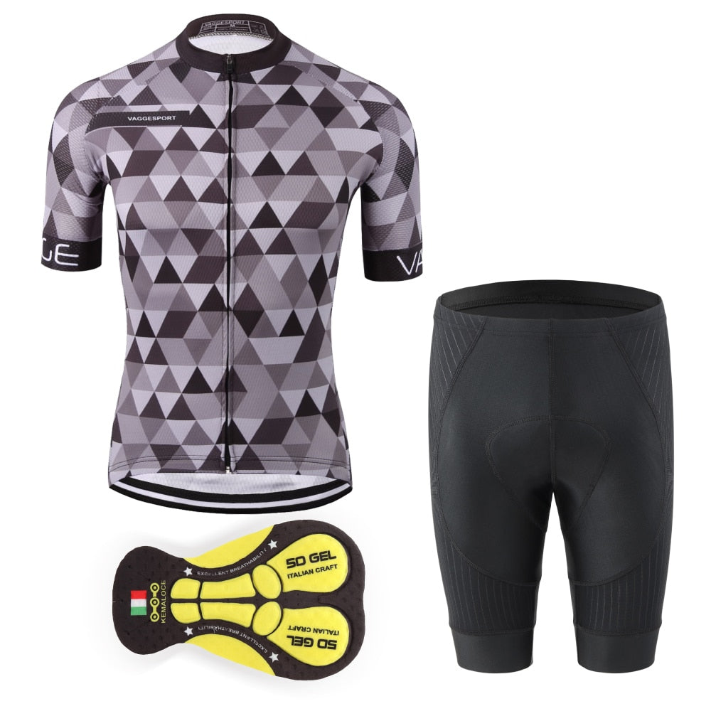 KEMALOCE Geometric Cycling Jersey Sets 2 Variants Bike On Track