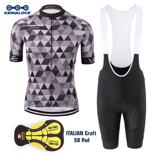 KEMALOCE Geometric Cycling Jersey Sets (2 Variants)