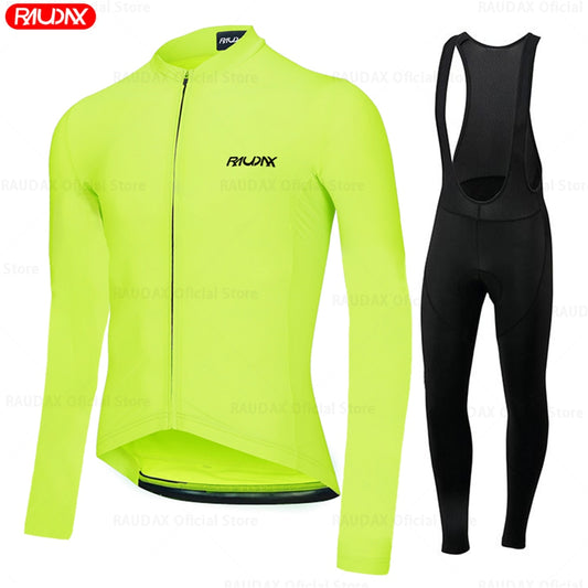 Raudax Fluorescent Long Sleeve Cycling Jersey Sets (4 Variants)