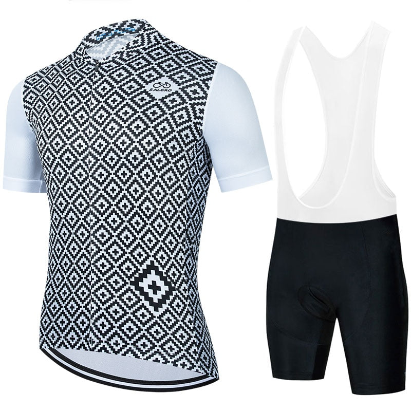Salexo Graphic Grid Cycling Jersey Sets (3 Variants)