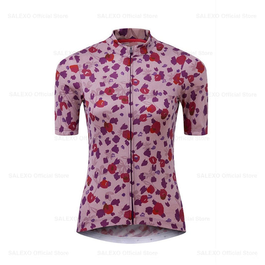 Salexo Women Rose Flower Cycling Jersey Set