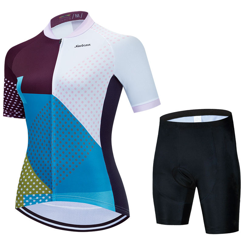 Salexo Women Geometric Cycling Jersey Sets (6 Variants)
