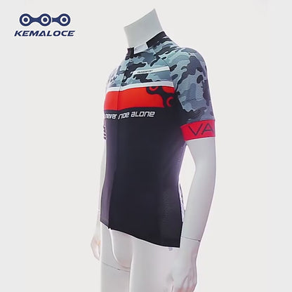 KEMALOCE Grey Camouflage Cycling Jersey Sets (2 Variants)